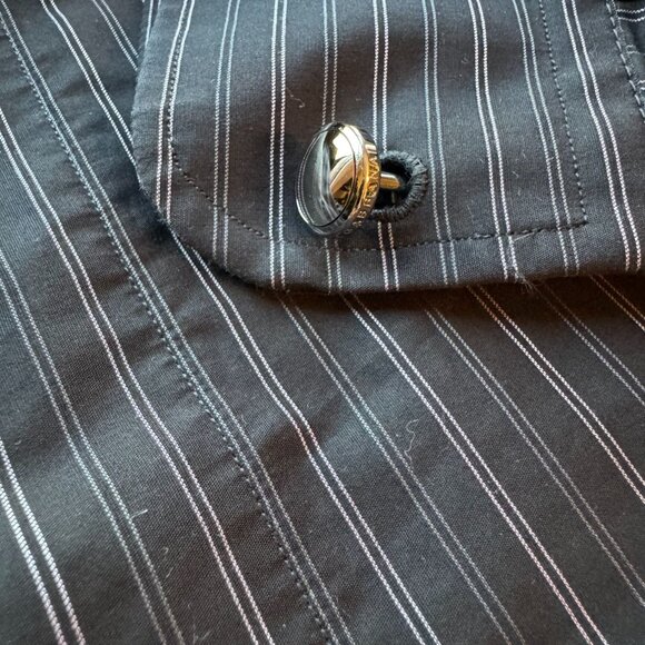 Dolce & Gabbana Mens Luxury Black Striped Long Sleeve Button-Up Shirt 100% Cotto - Picture 7 of 8